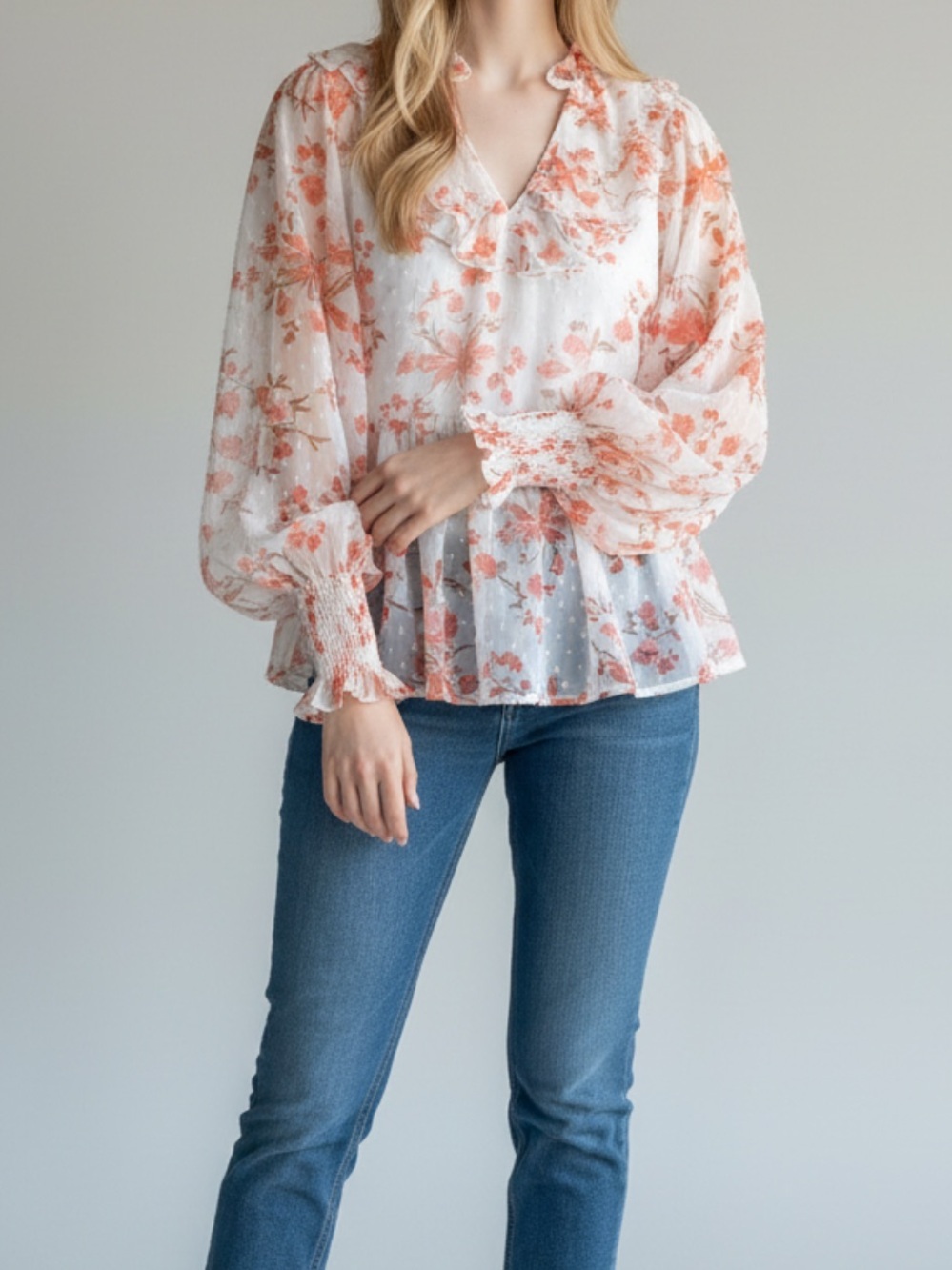 CeCe Coral Floral🌷 Blouse - Picture 10 of 10